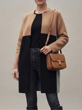 Zara Color Block Coat Size S
